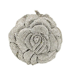 European and American Diamond-Encrusted Flower Dinner Bag – Rhinestone Banquet Clutch for Women