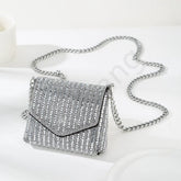 Rhinestone Glass Square Bag – Multi-Color Lipstick Crossbody Bag for Ladies