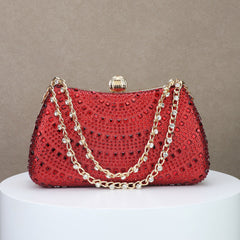 Sparkling Diamond Bridal Clutch Bag for Dinner and Banquet with Portable Design