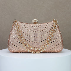 Sparkling Diamond Bridal Clutch Bag for Dinner and Banquet with Portable Design