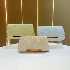 Pleated Evening Clutch for Women – Small Shoulder & Crossbody Purse