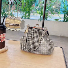 Rhinestone Dumpling Clutch Bag for Women – Handheld, Underarm or Crossbody Evening Bag