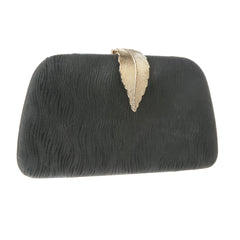 New Fashion Simple Leaf Clutch – Glitter Fabric Banquet Dinner Bag, Small Square Wedding Bag