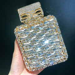 Diamond Bottled Perfume Handbag – European and American Crystal Evening Bag for Women