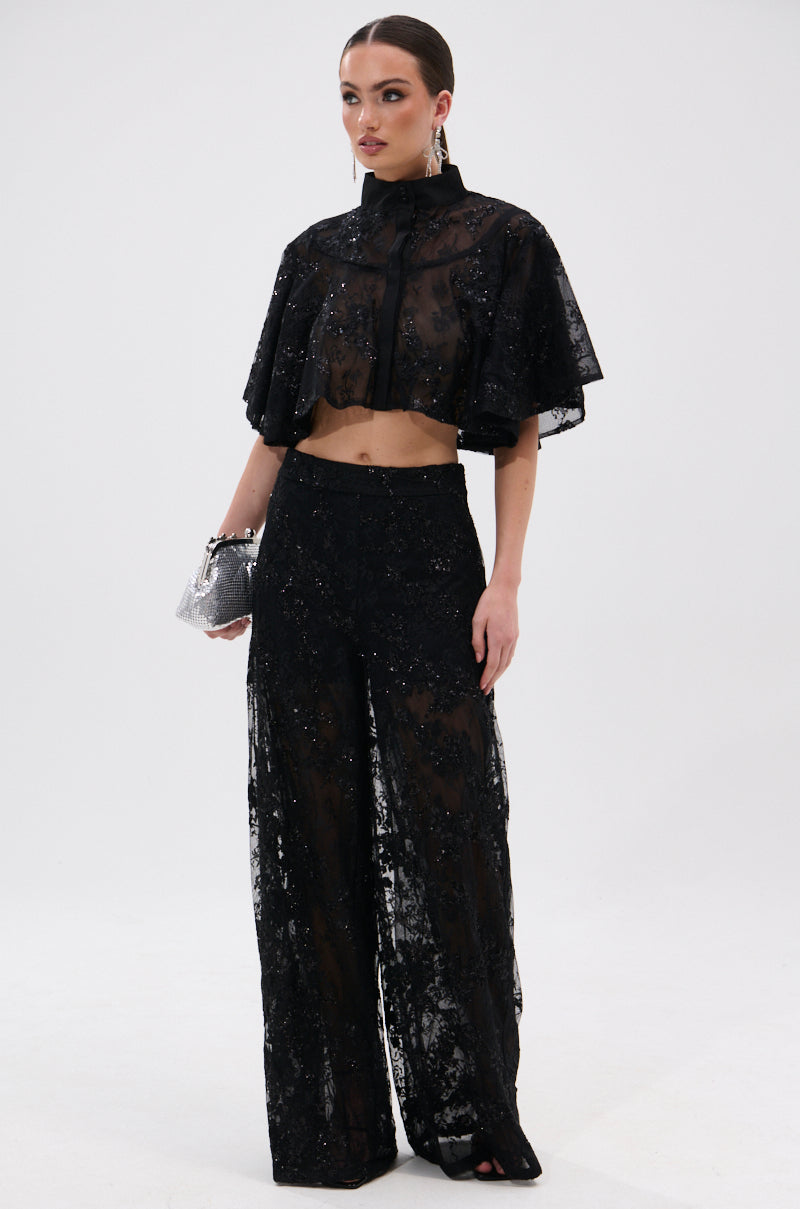 QUEEN B LACE BUTTON DOWN