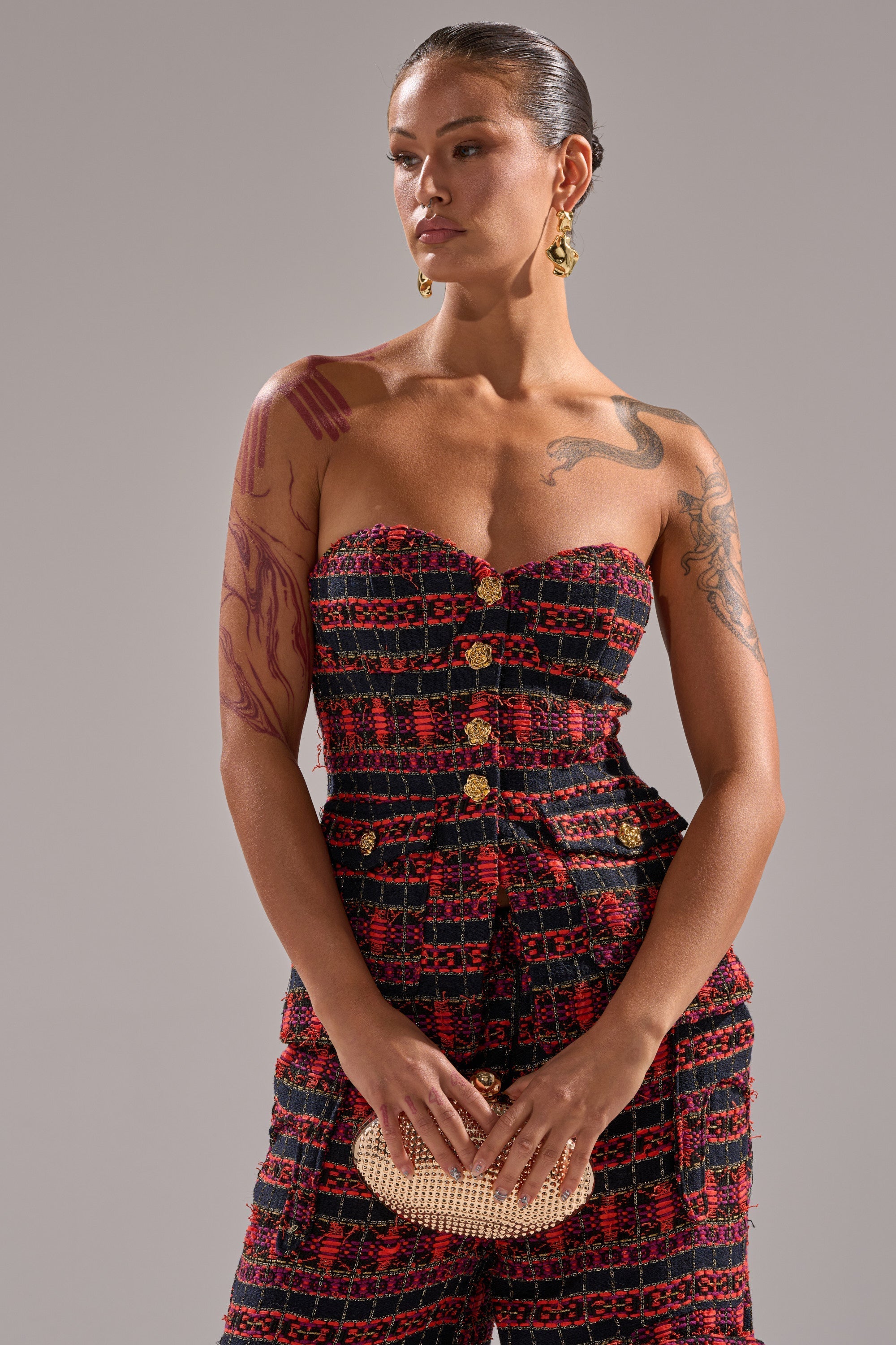ONLY THINK ABOUT YOU CORSET IN TWEED