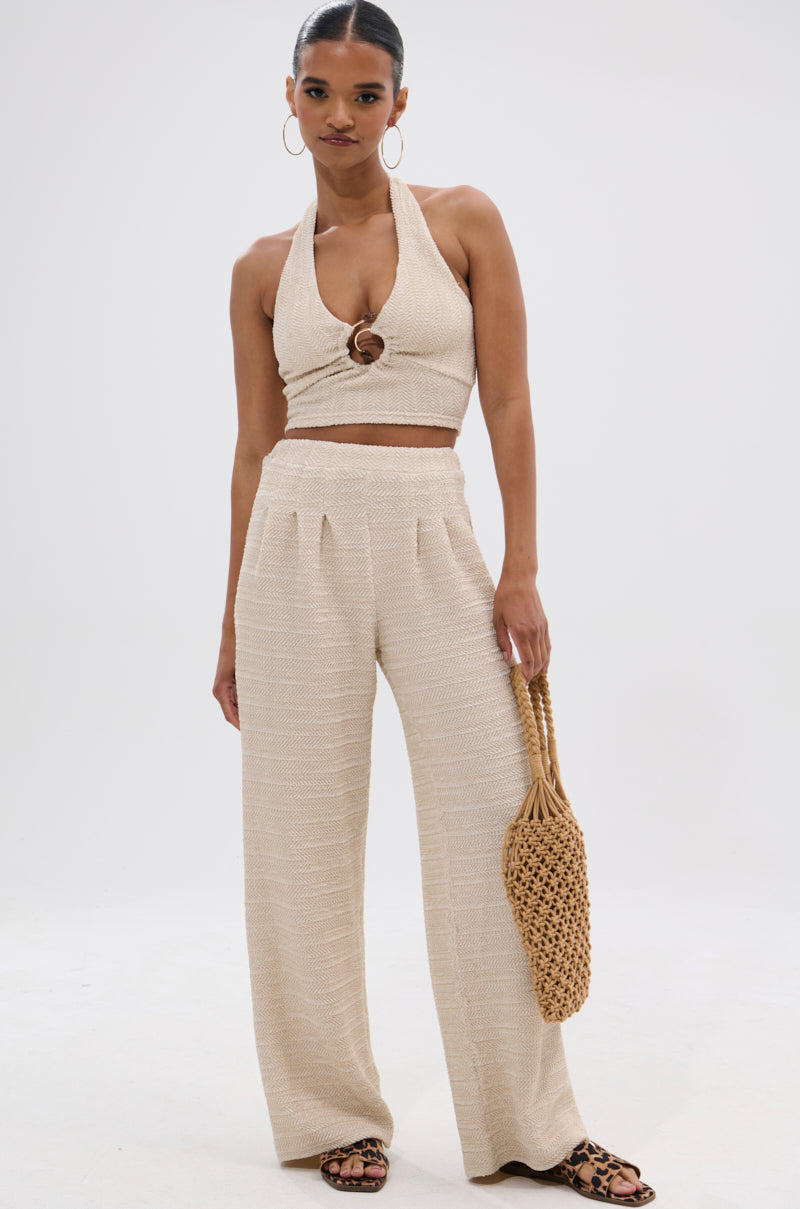 HOLLYWOOD SLINKY TEXTURED PALAZZO PANT