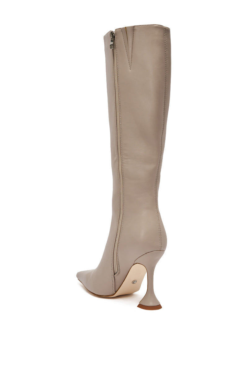 AZALEA WANG GAMMA GREY CHUNKY KNEE HIGH BOOT