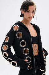 THROUGH THE NIGHT SWEATSHIRT WITH HOLES