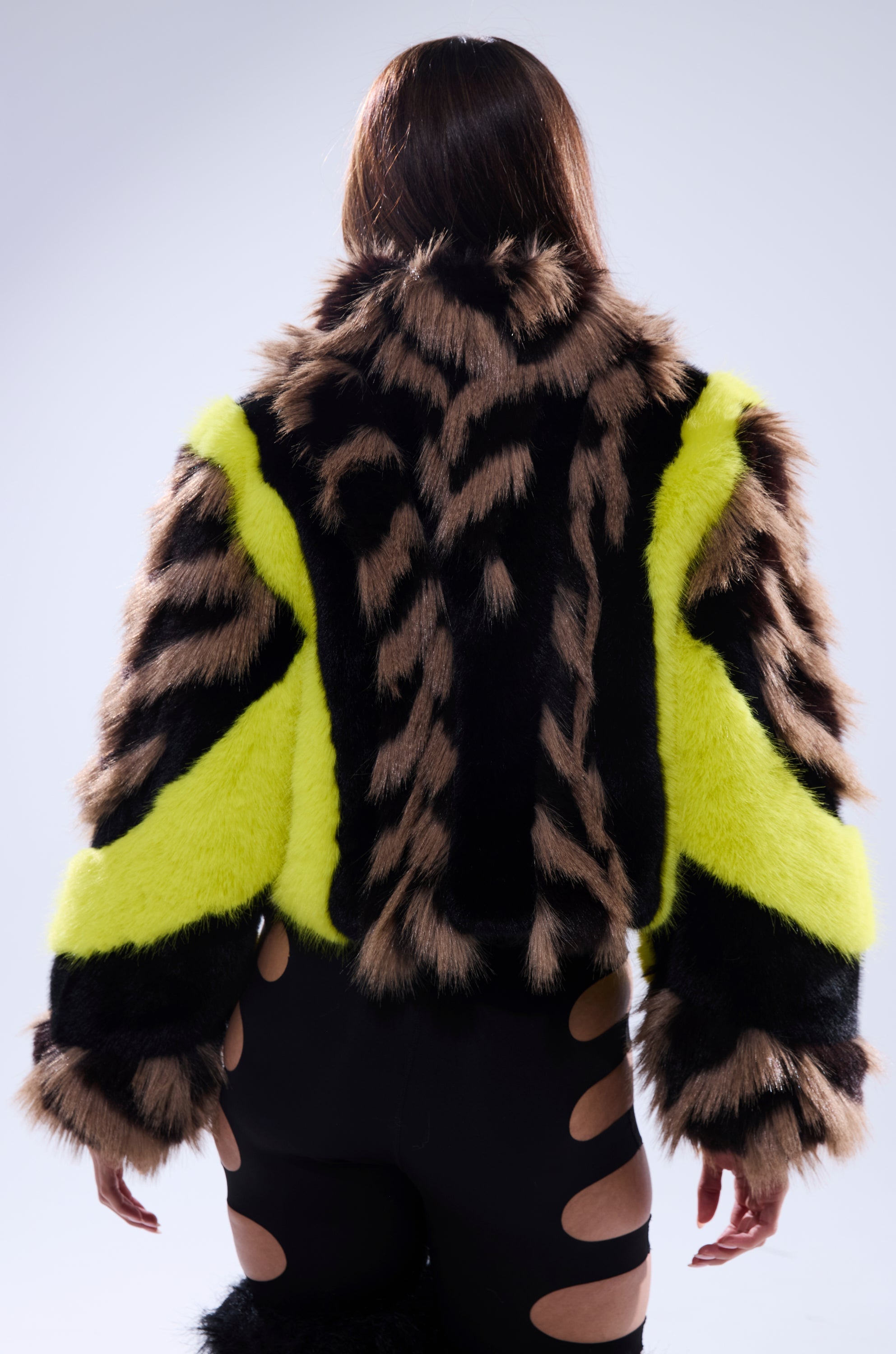 MISS ME WITH THAT PANELED FAUX FUR