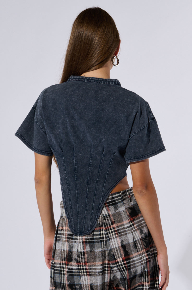 SEIZE THE DAY SHORT SLEEVE CORSET T-SHIRT