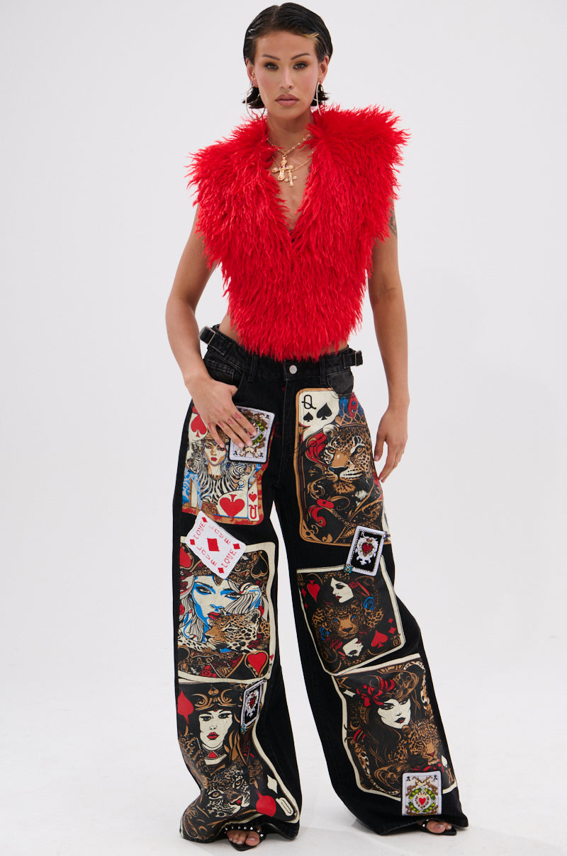 CARLA FAUX FUR HALTER TOP