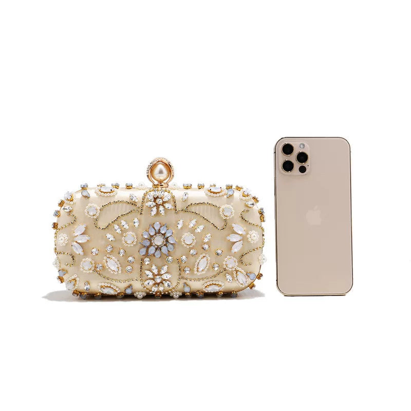 Embroidered Dinner Clutch Bag for Women – Elegant Banquet Bag for Evening Wear