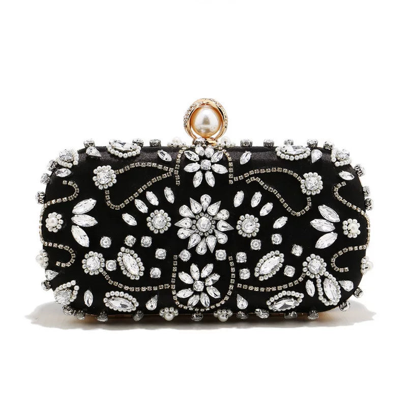 Embroidered Dinner Clutch Bag for Women – Elegant Banquet Bag for Evening Wear