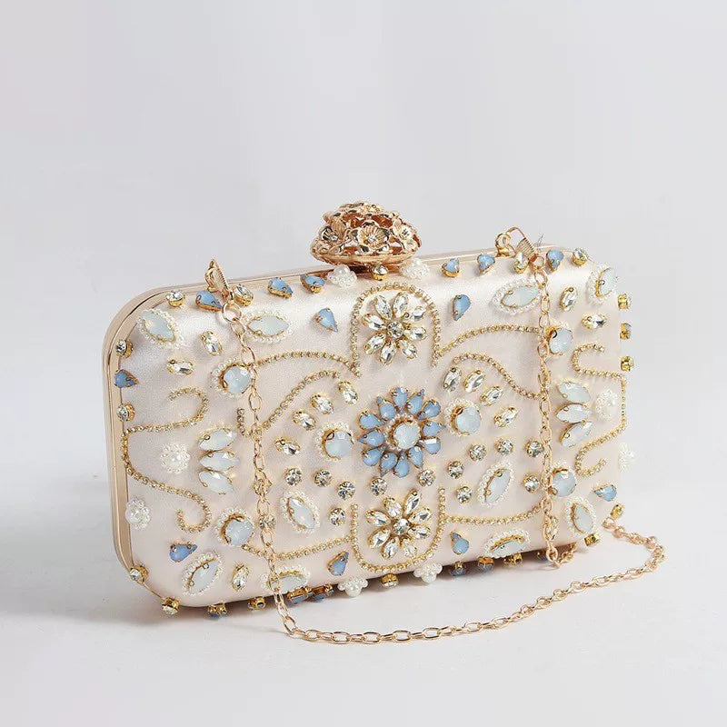 Embroidered Dinner Clutch Bag for Women – Elegant Banquet Bag for Evening Wear
