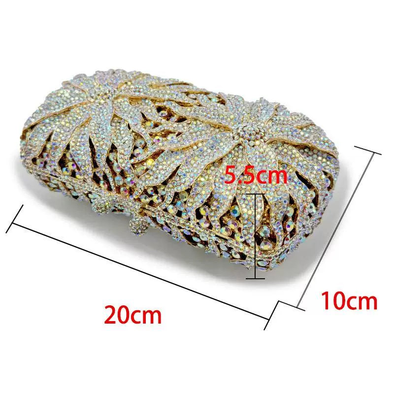 Luxury Large Flower Evening Handbag for Women – Elegant Formal Event Clutch Bag