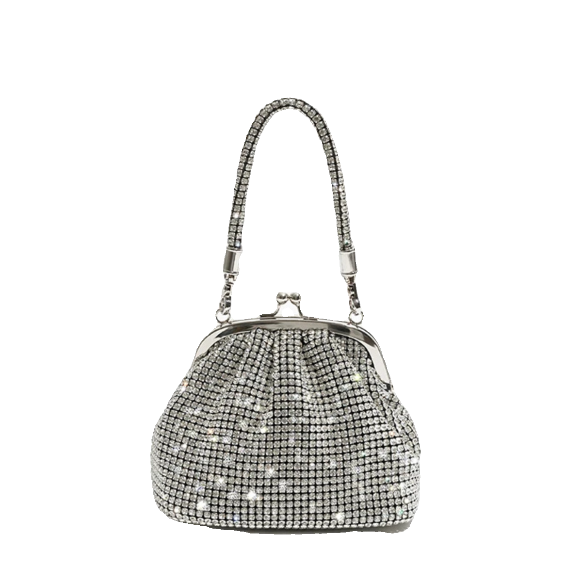 Rhinestone Dumpling Clutch Bag for Women – Handheld, Underarm or Crossbody Evening Bag