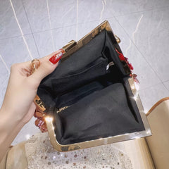 Shiny Pink Sequin Handbag – Chic Chain Handle Evening Bag for Women
