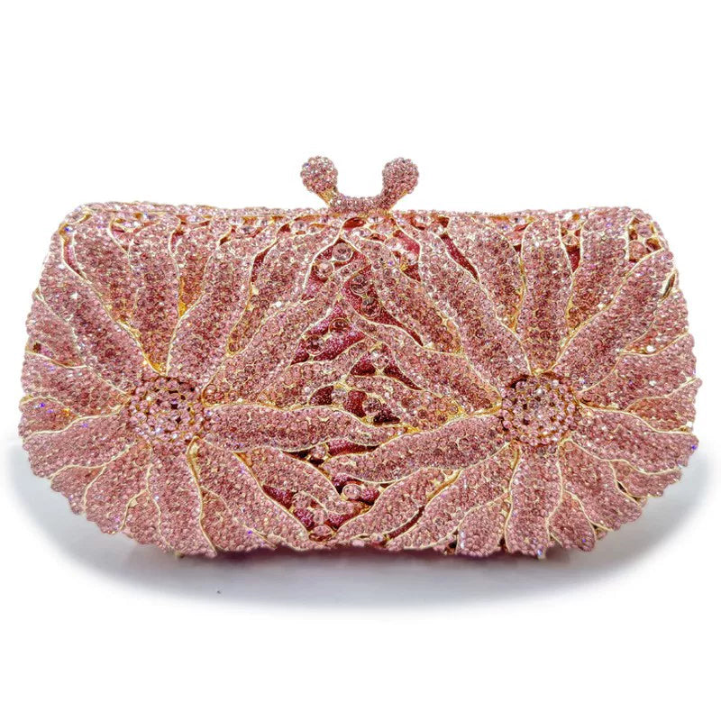 Luxury Large Flower Evening Handbag for Women – Elegant Formal Event Clutch Bag