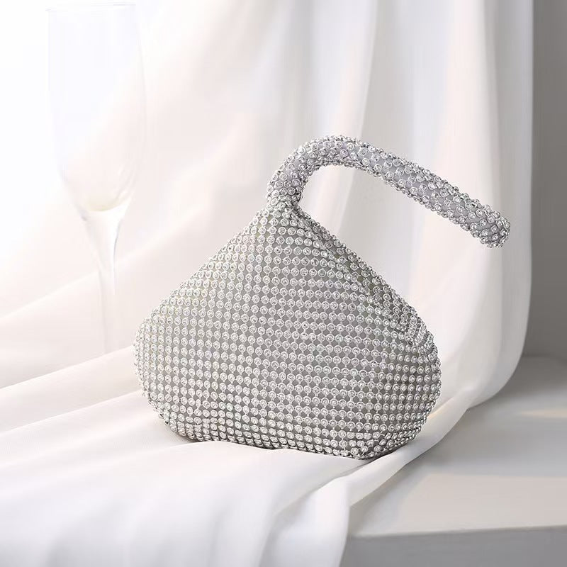 Sparkling Crystal Rhinestone Evening Bag – Silver Mesh Clutch for Women