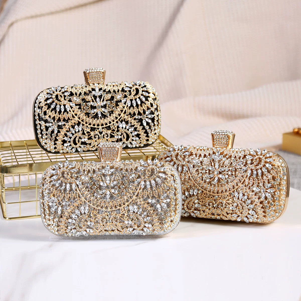 Rhinestone Evening Clutch for Women – Formal Banquet & Wedding Handbag