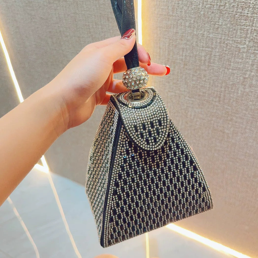 New Rhinestone Handbag for Women – Fashionable Diamond Clutch for Banquets and Evening Events