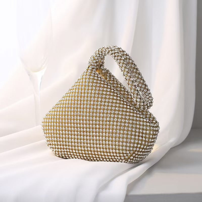 Sparkling Crystal Rhinestone Evening Bag – Silver Mesh Clutch for Women