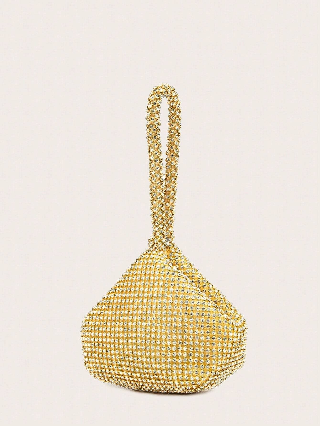 Sparkling Crystal Rhinestone Evening Bag – Silver Mesh Clutch for Women