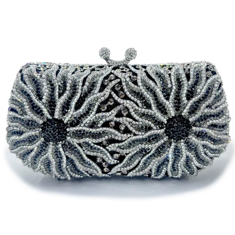 Luxury Large Flower Evening Handbag for Women – Elegant Formal Event Clutch Bag