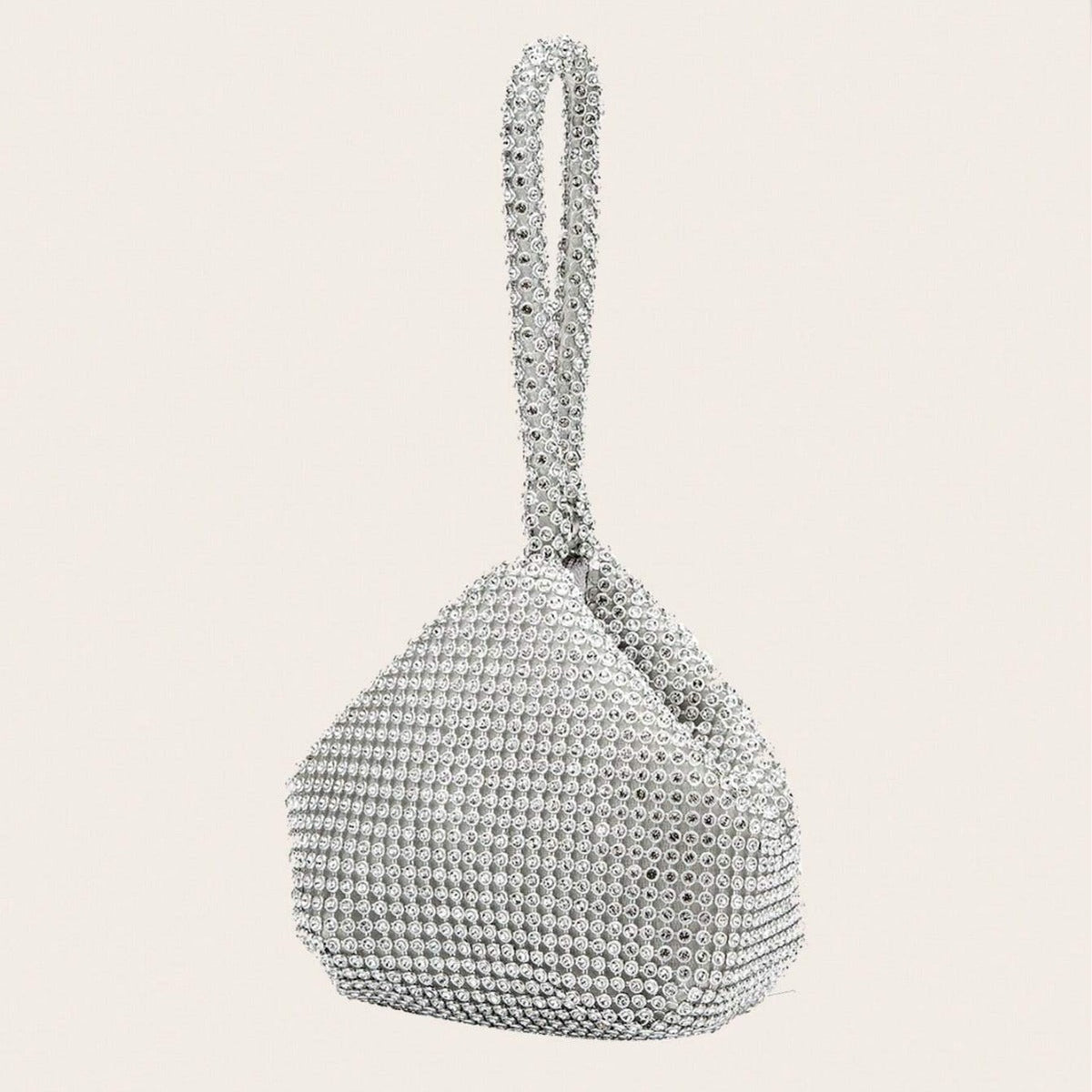 Sparkling Crystal Rhinestone Evening Bag – Silver Mesh Clutch for Women