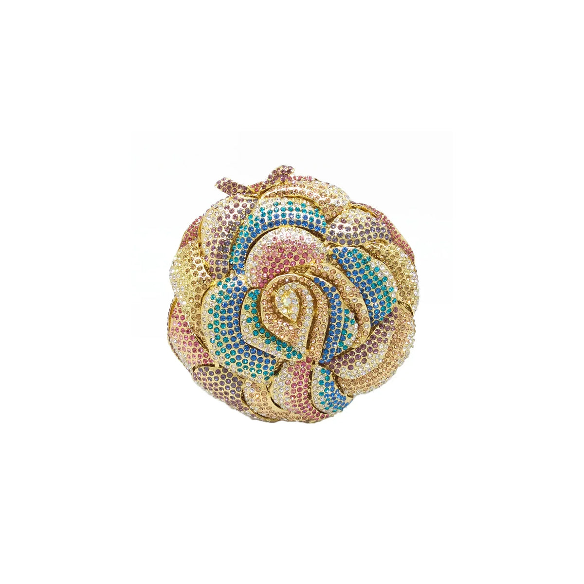 European and American Diamond-Encrusted Flower Dinner Bag – Rhinestone Banquet Clutch for Women