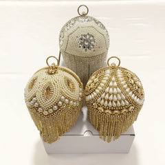 Cheongsam Round Rhinestone Evening Bag Fresh Plaid Chain Fashion Handbag Sweet Ladies Diamond Banquet Bag