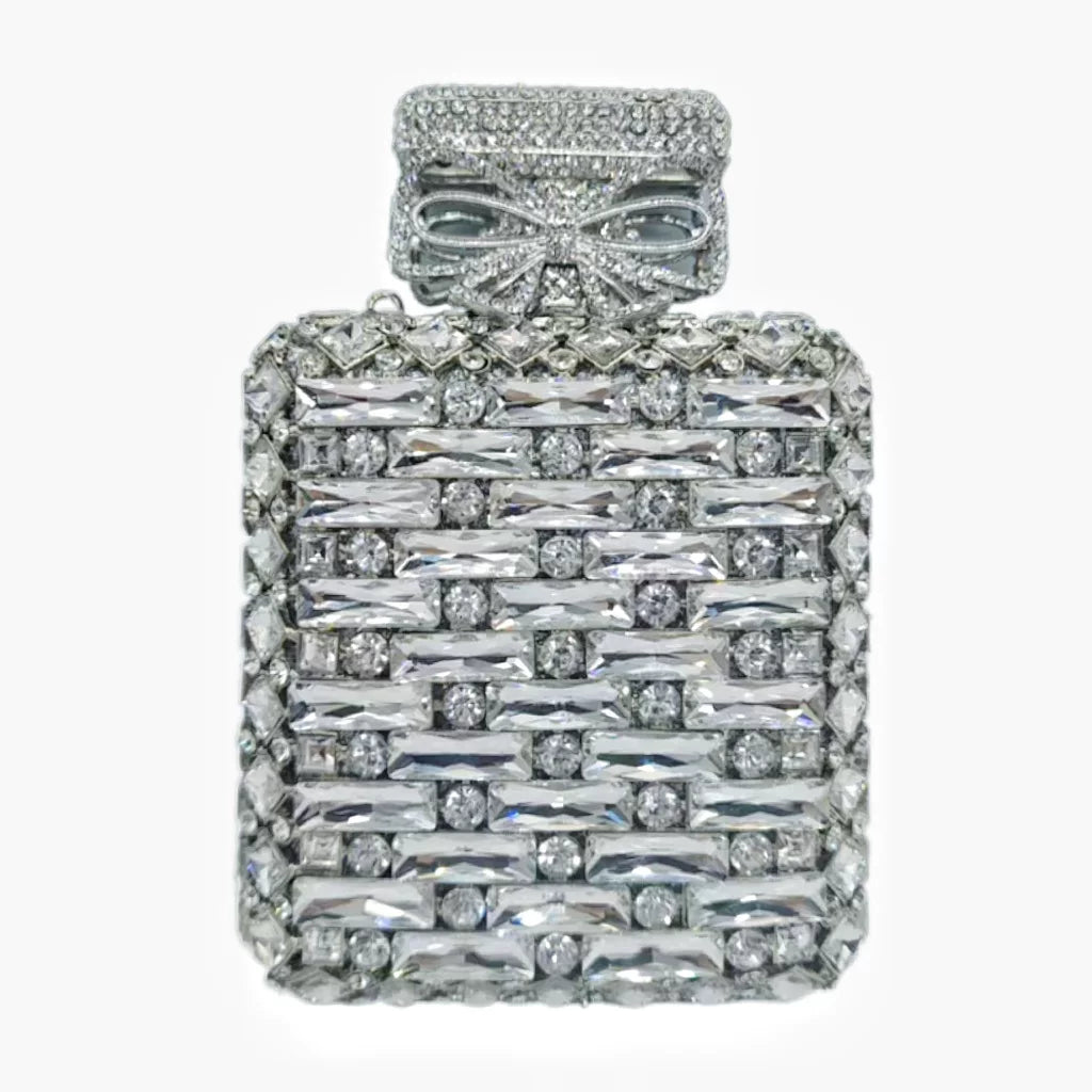 Diamond Bottled Perfume Handbag – European and American Crystal Evening Bag for Women