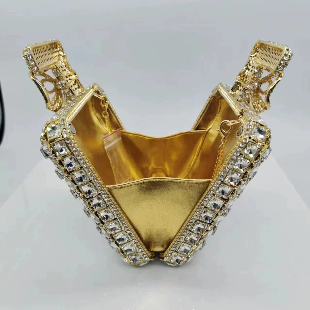 Diamond Bottled Perfume Handbag – European and American Crystal Evening Bag for Women