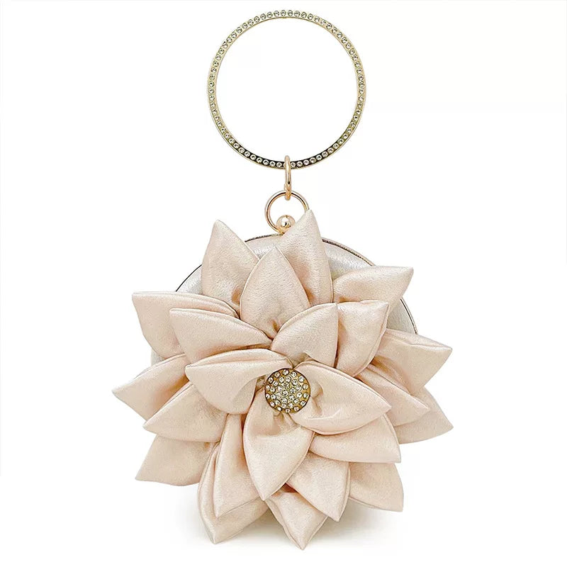 Flower Girl Bag – Champagne Apricot Evening Handbag, Retro Style Cheongsam & Fairy Bag