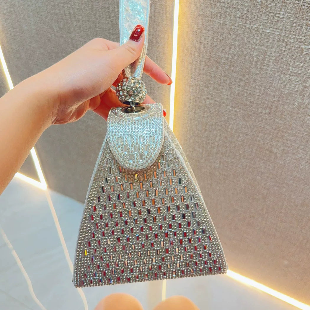 New Rhinestone Handbag for Women – Fashionable Diamond Clutch for Banquets and Evening Events