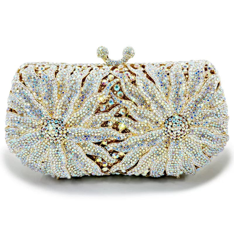 Luxury Large Flower Evening Handbag for Women – Elegant Formal Event Clutch Bag