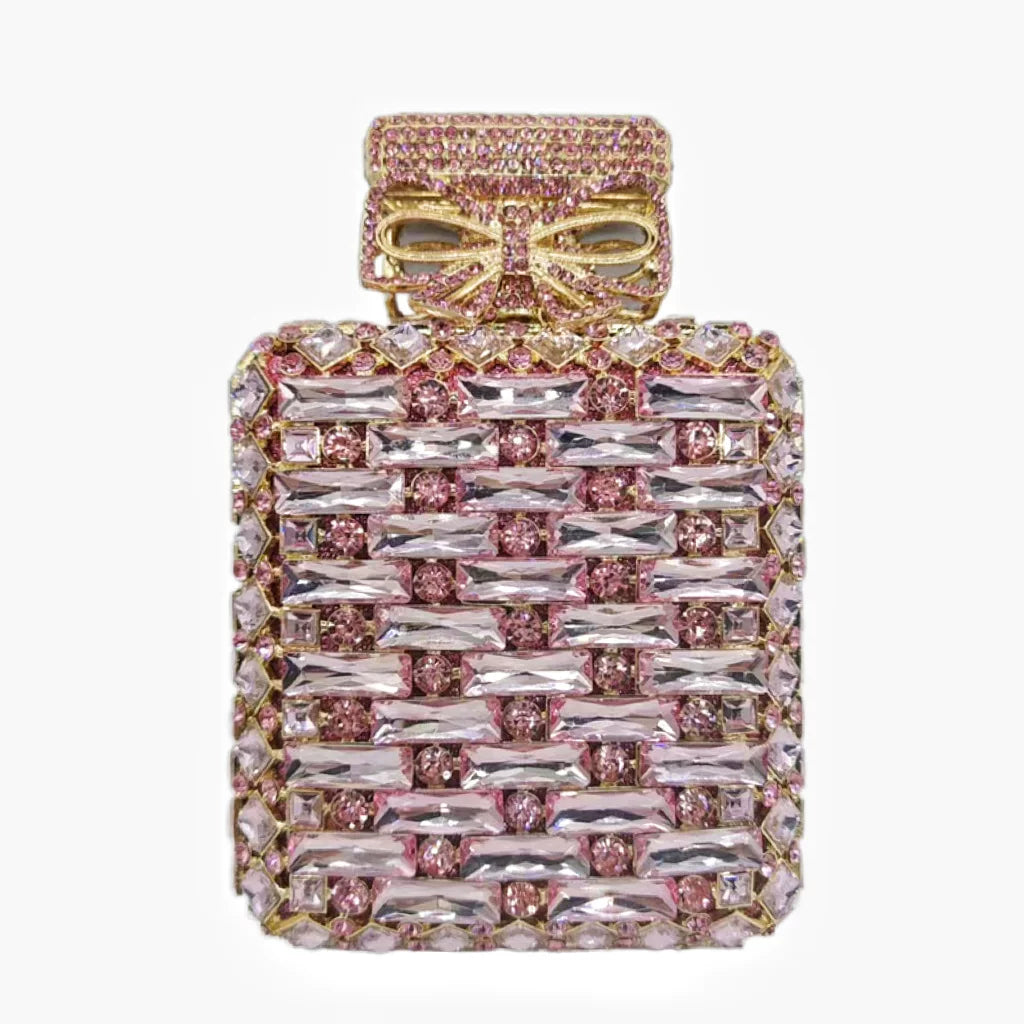 Diamond Bottled Perfume Handbag – European and American Crystal Evening Bag for Women