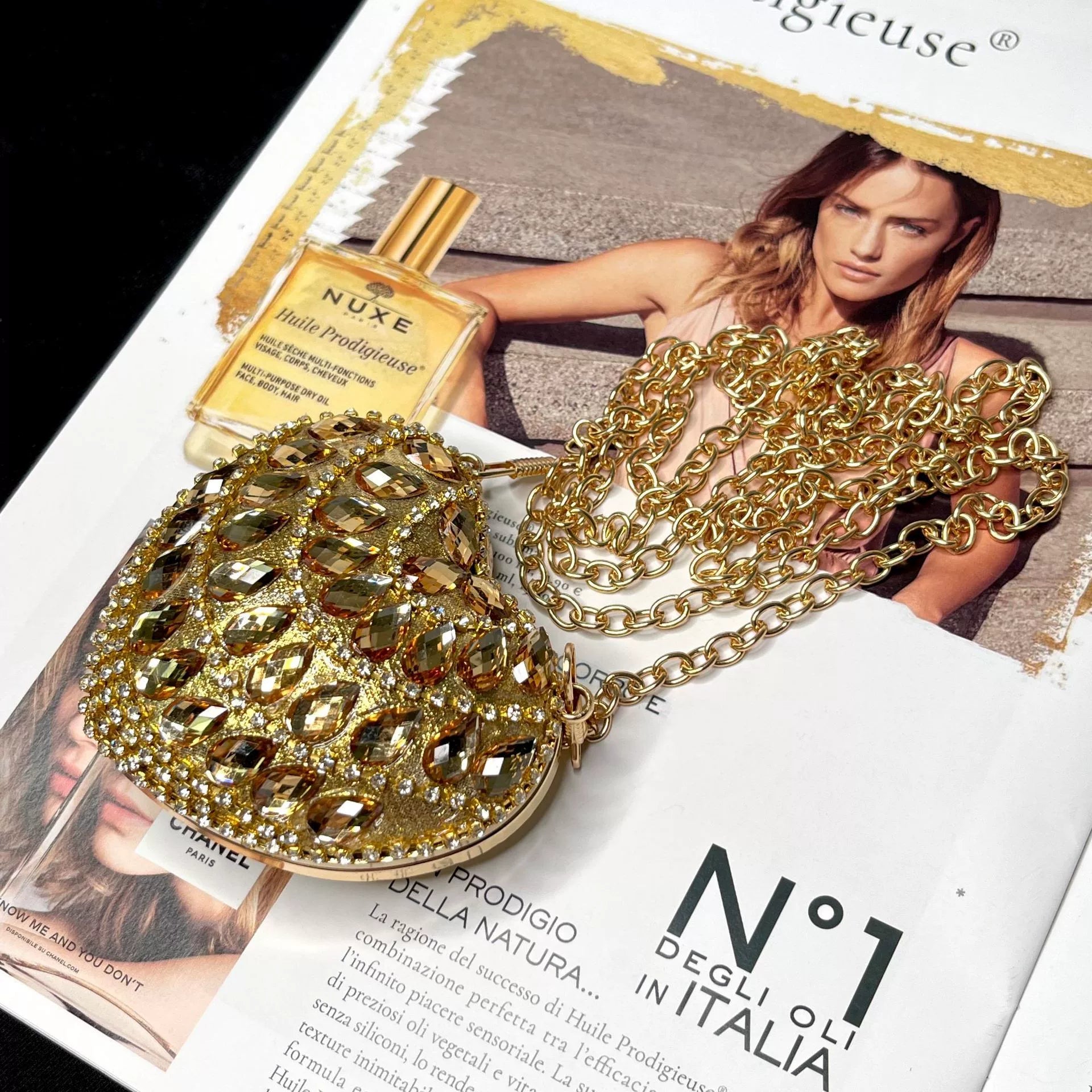 Heart-Shaped Rhinestone Evening Bag for Women – Shoulder & Crossbody Party Clutch