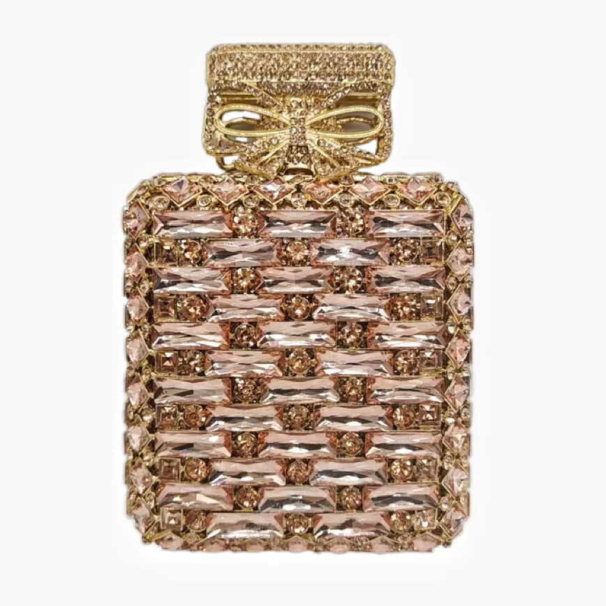 Diamond Bottled Perfume Handbag – European and American Crystal Evening Bag for Women