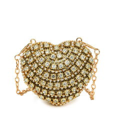 Heart-Shaped Rhinestone Evening Bag for Women – Shoulder & Crossbody Party Clutch
