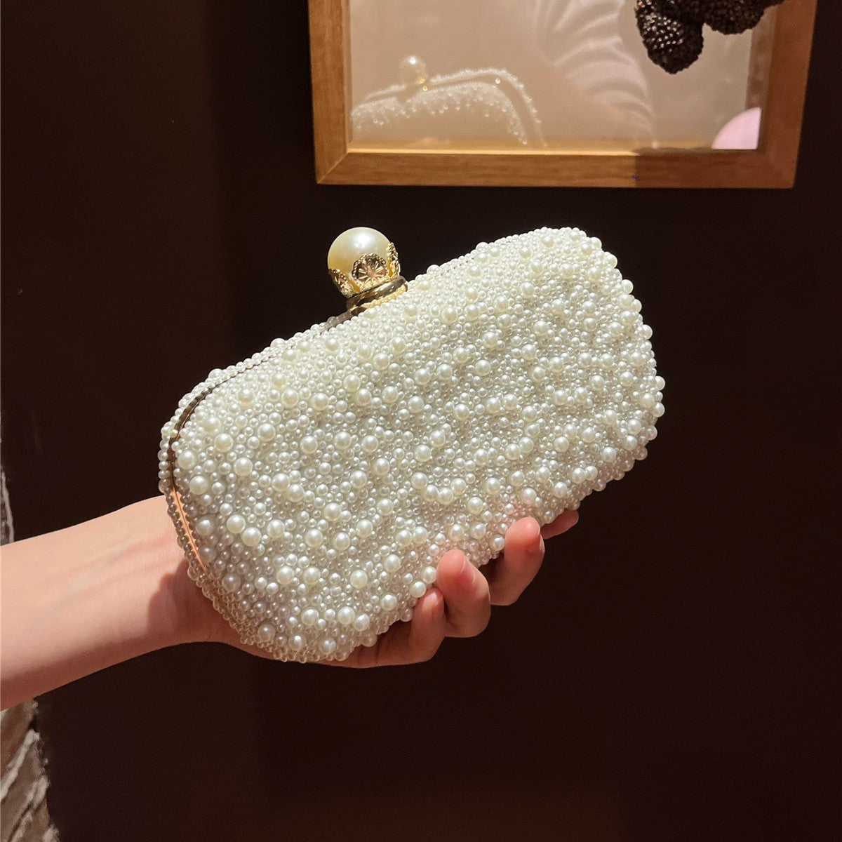 Pearl Evening Clutch for Dinner and Banquet, Ideal for Cheongsam and Formal Dresses