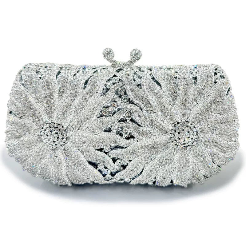 Luxury Large Flower Evening Handbag for Women – Elegant Formal Event Clutch Bag