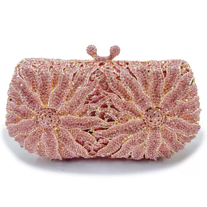 Luxury Large Flower Evening Handbag for Women – Elegant Formal Event Clutch Bag