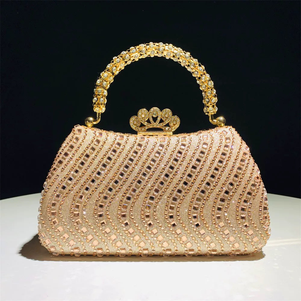 Rhinestone Evening Clutch for Women – Formal Wedding & Party Handbag