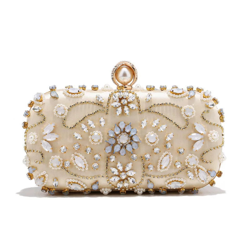 Embroidered Dinner Clutch Bag for Women – Elegant Banquet Bag for Evening Wear