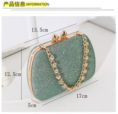 Small Love Rhinestone Dinner Bag – Portable Crossbody Small Square Clutch for Celebrity Banquets