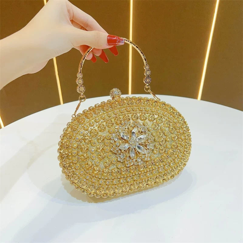 Rhinestone Evening Clutch Bag for Women – Formal Dinner and Banquet Handbag