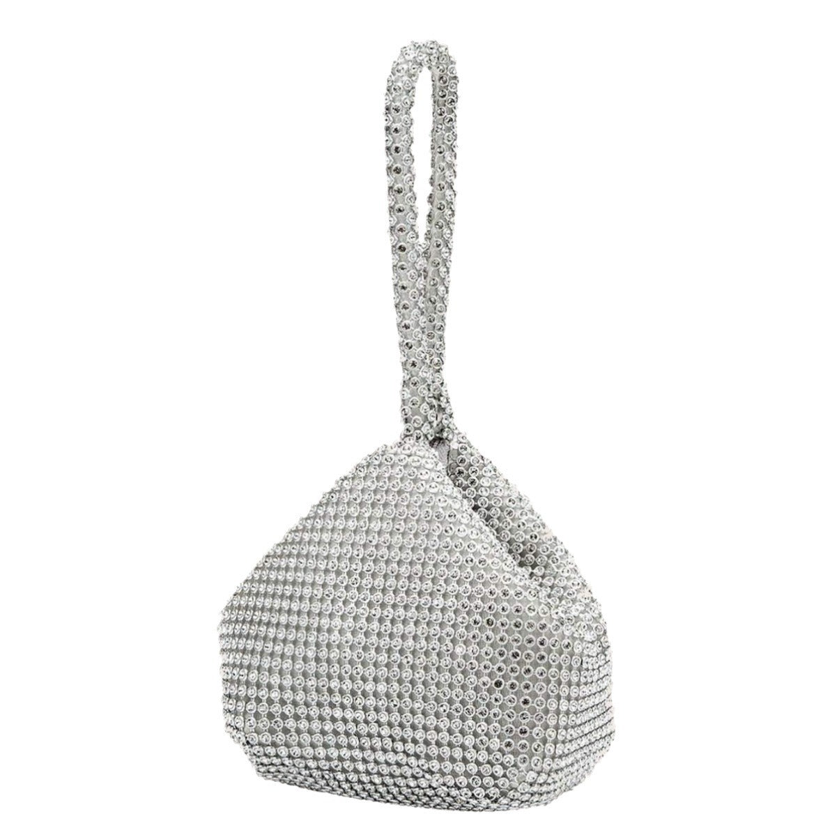 Sparkling Crystal Rhinestone Evening Bag – Silver Mesh Clutch for Women