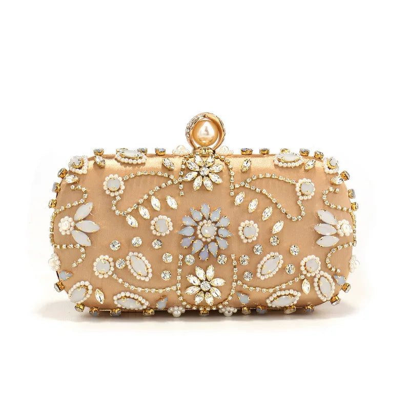 Embroidered Dinner Clutch Bag for Women – Elegant Banquet Bag for Evening Wear
